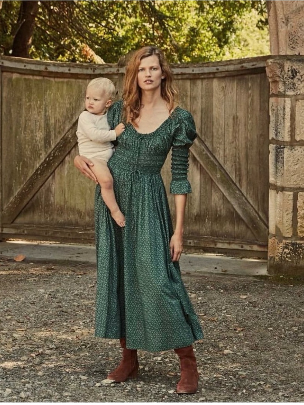 Doen Kaira Dress organic cotton color; evergreen winter - Picture 2 of 6